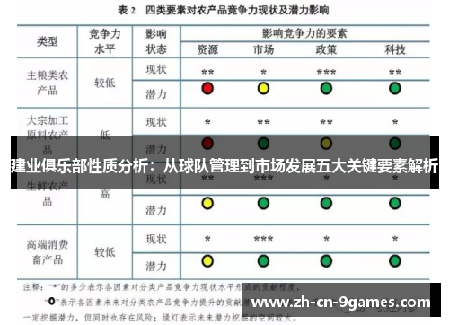 建业俱乐部性质分析：从球队管理到市场发展五大关键要素解析